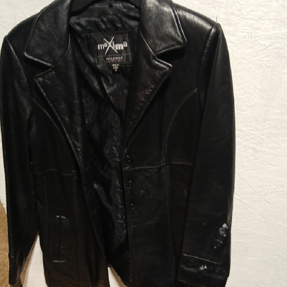Maxima Black Leather Jacket for Men